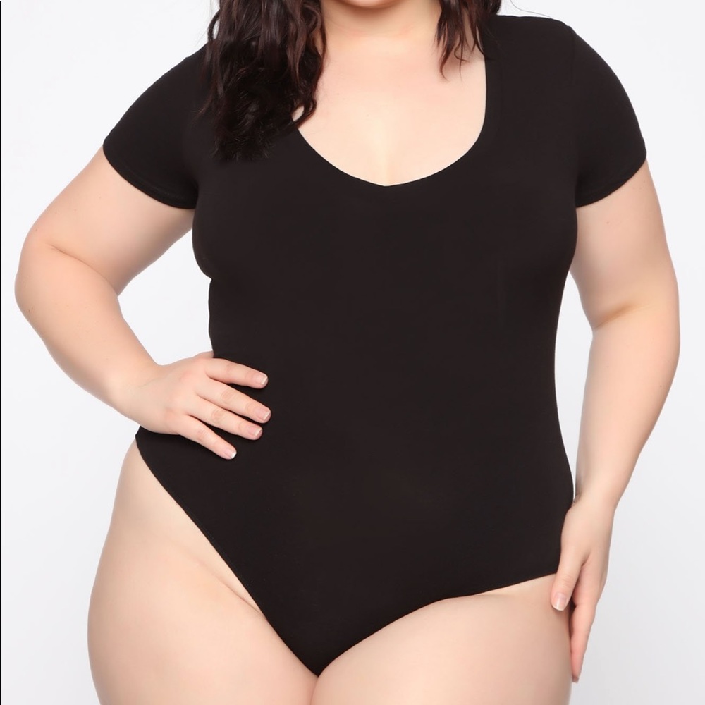 V Neck Bodysuit - Black